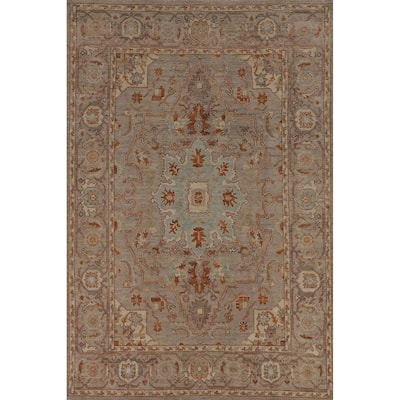 Vegetable Dye Oushak Turkish Area Rug Handmade Oriental Wool Carpet - 6'0"x 9'0"
