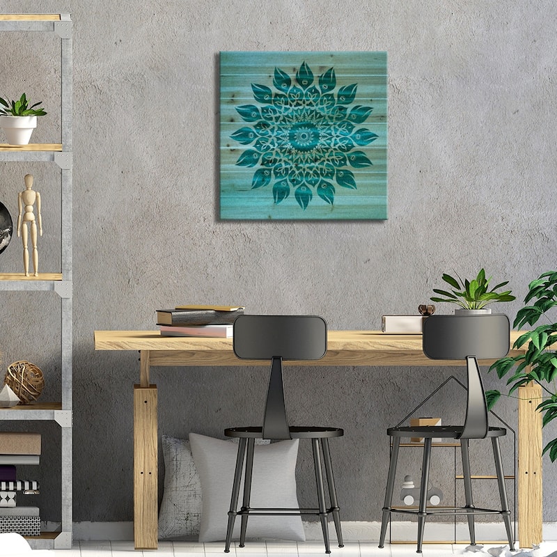 Deep Meditation Mandala Print On Wood by Diego Tirigall - Multi-Color