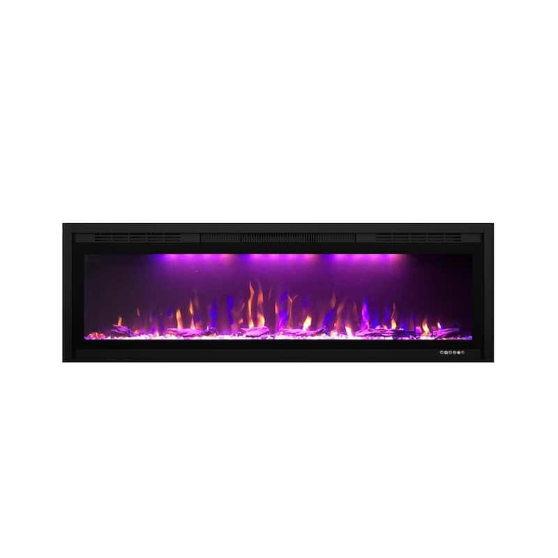 Clihome 50-74" Wide LED Wall-mount Electric Fireplace - 50 in.