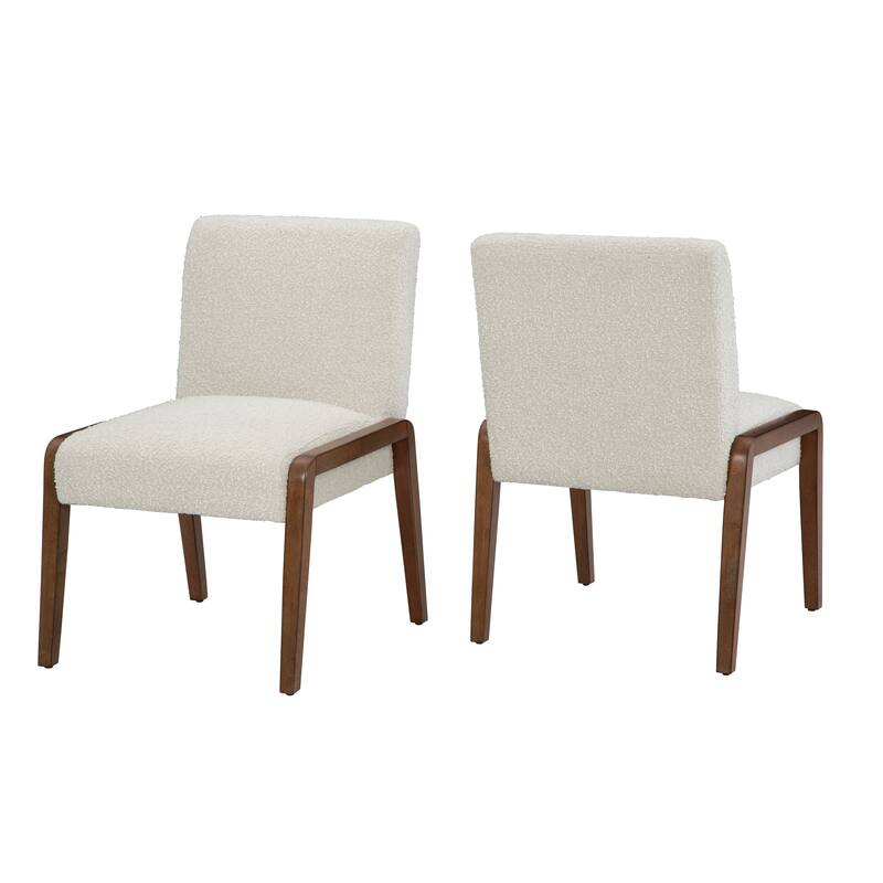 Bixby Upholstered Boucle Dining Chair With Wood Frame (Set of 2)