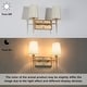 preview thumbnail 6 of 15, Barr Mid-Century Modern Gold Bathroom Vanity Light Dimmable Fabric Wall Sconces