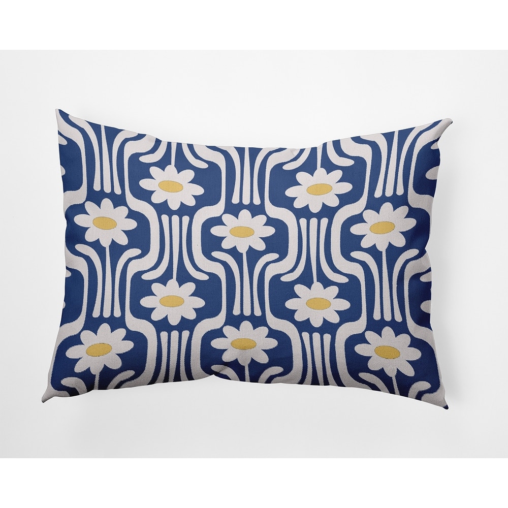 Daisys and Squiggles Indoor/Outdoor Throw Pillow