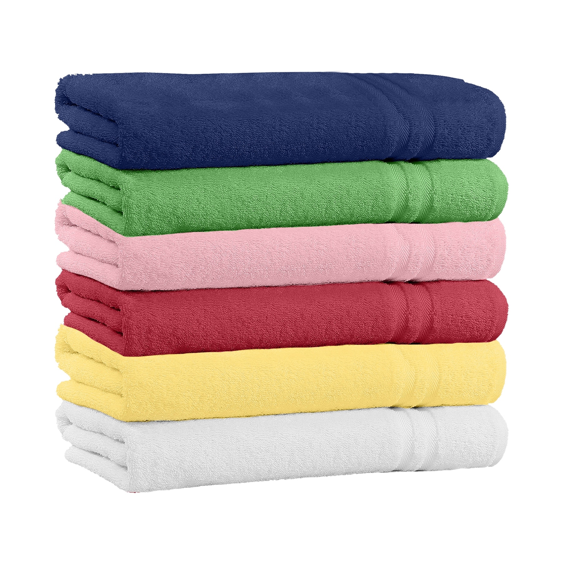 5-Pack 100% Cotton Extra Plush & Absorbent Bath Towels