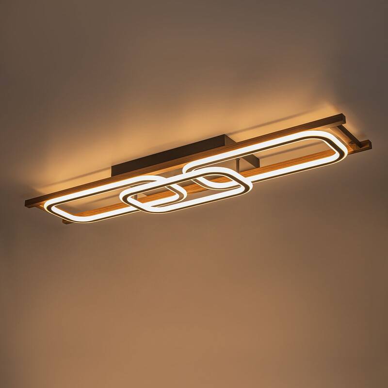 Modern Farmhouse Rectangle LED Semi Flush Mount