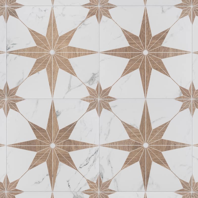 Merola Tile Llama Stella Loire Noce 9-3/4" x 9-3/4" Porcelain Floor and Wall Tile