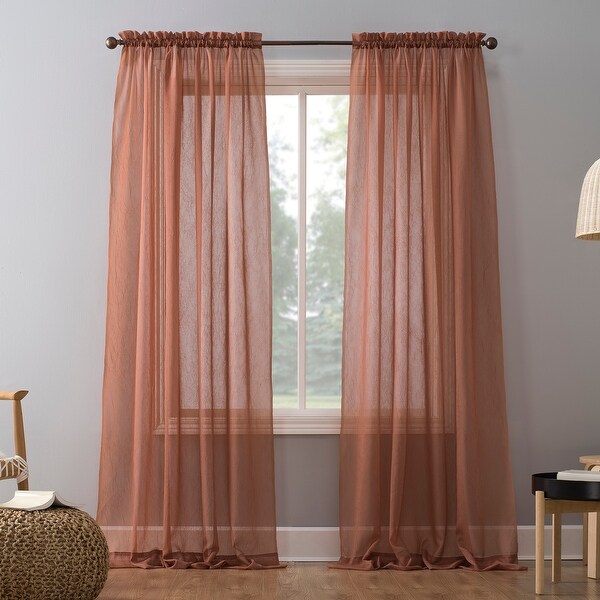 No. 918 Erica Crushed Voile Sheer Rod Pocket 1-Piece Curtain Panel