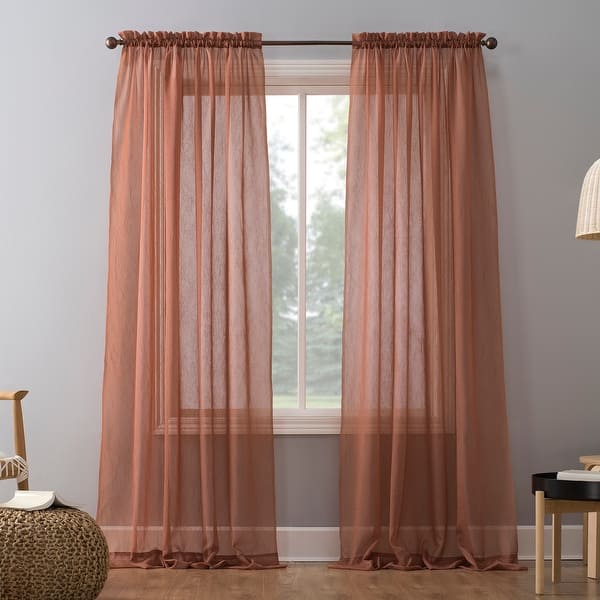 No 918 Erica Sheer Crushed Voile Single Curtain Panel On No 918 Erica Sheer Crushed Voile