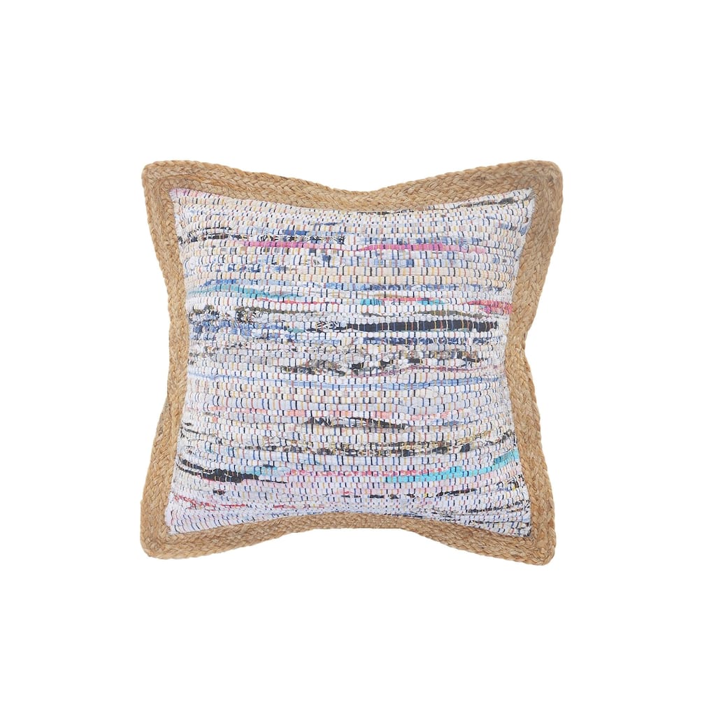 20" Multicolored Geometric Square Throw Pillow