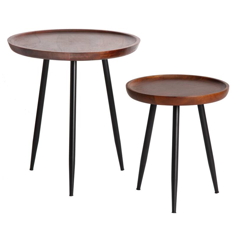MH London Chervey Natural Mango Wood Living Room Side Table