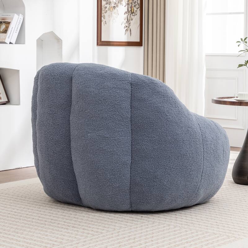 Fluffy Bean Bag Lazy Sofa Chair with Tufted Soft Stuffed Filling & Memory Foam