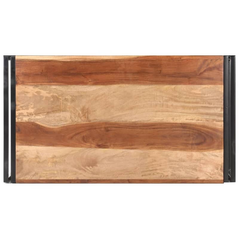 vidaXL Solid Wood Console Table with Steel Leg