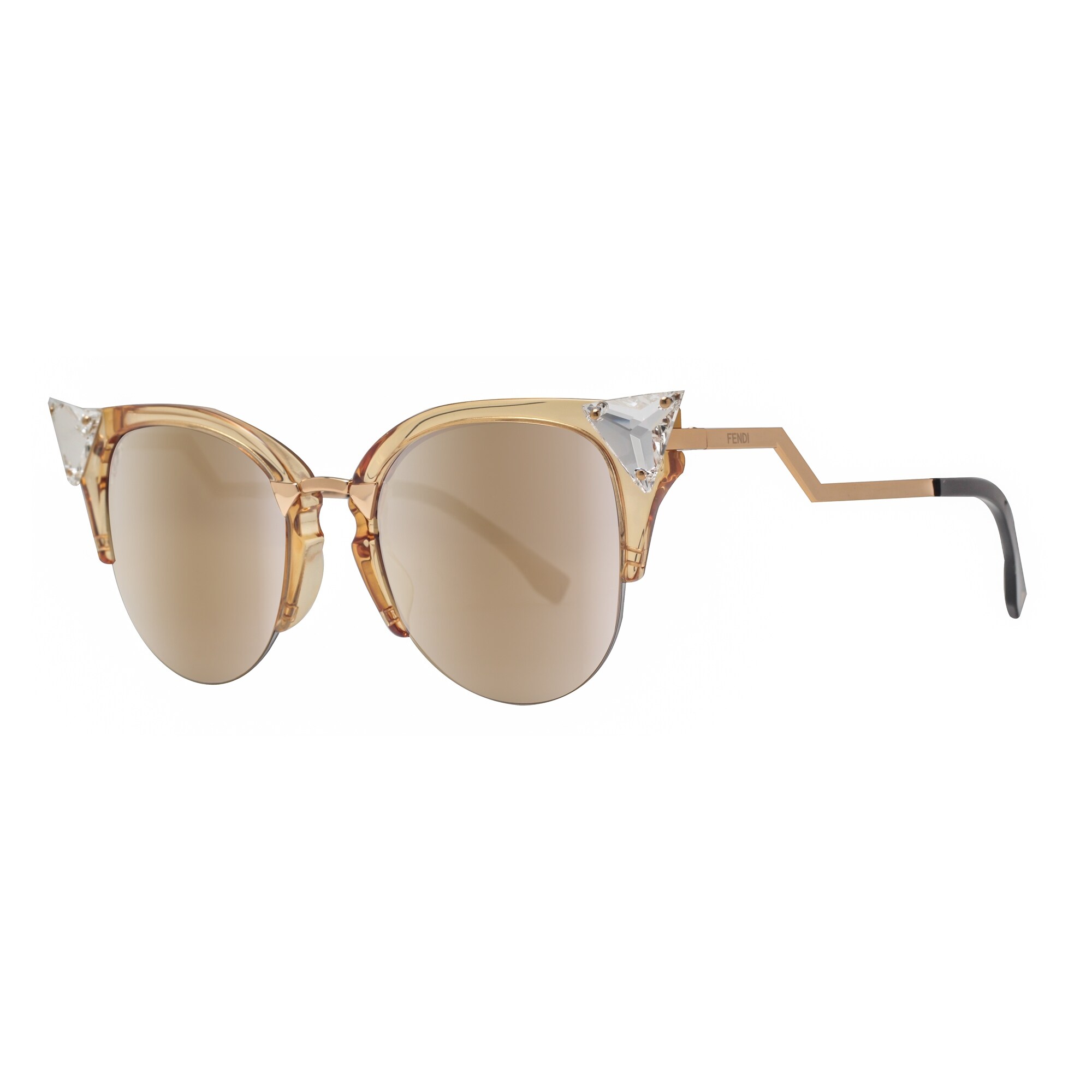 Shop Fendi Ff 0041 S 27l Fq Iridia Yellow Gold Gradient Cat Eye