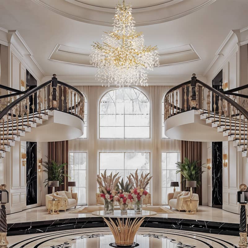 KAYLA 39.3-90.5in HorseshoeMountain ShapeChandelier