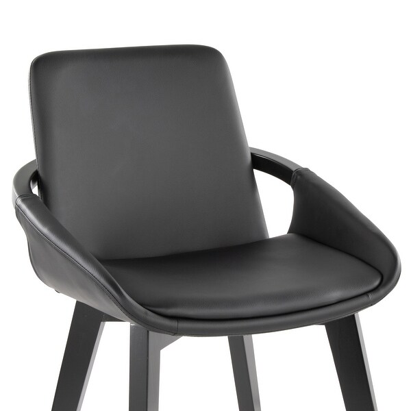 Chair in Black Bamboo and Black Faux Leather - Bed Bath & Beyond