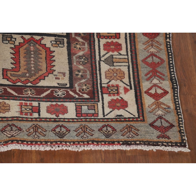 Garden Design Bakhtiari Vintage Persian Rug Handmade Wool Carpet - 6'10" x 9'4"