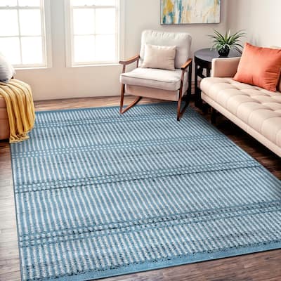 Contemporary Minimalistic Stripe LInes Area Rug