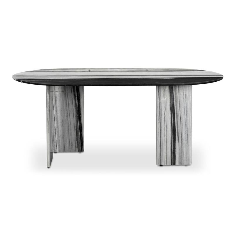 NADAAL STUDIOS Amaryllis, Oval Marble Dining Table - 72"W x40"D x30"H - Multicolor