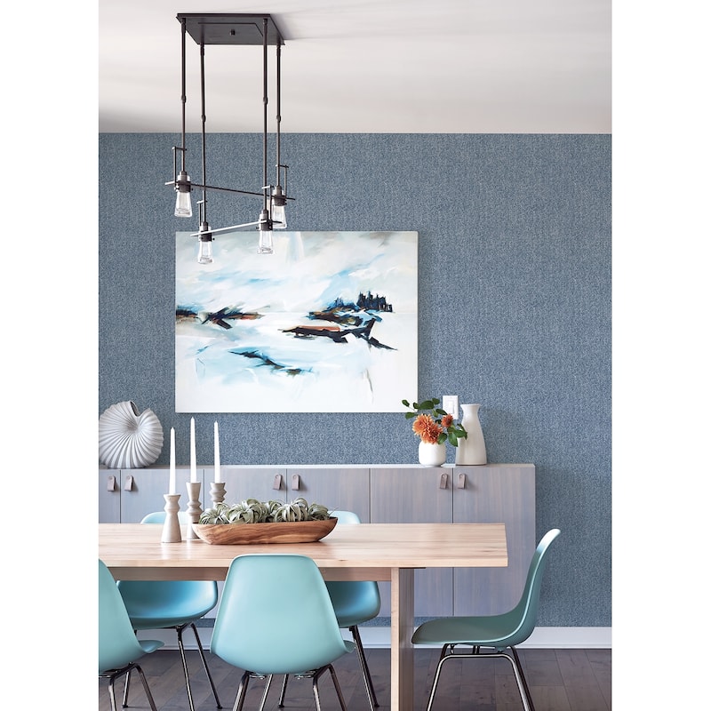 NuWallpaper Ashland Navy Peel and Stick Wallpaper