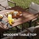 preview thumbnail 6 of 6, PureCane Rectangle Acacia Wood Tabletop Outdoor Dining Table with Umbrella Hole