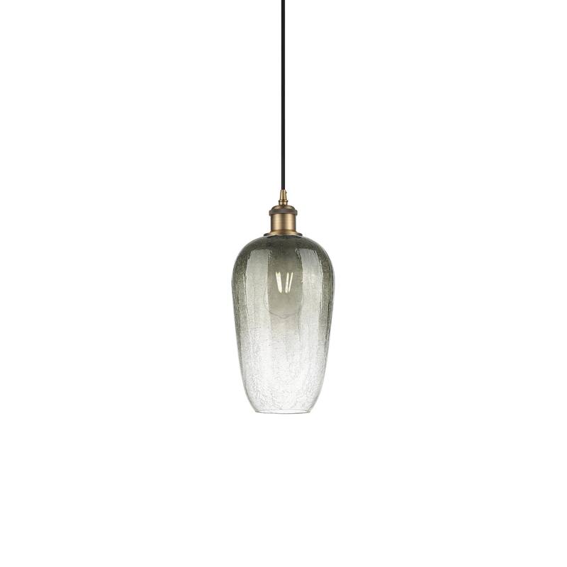 Innovations Lighting 516-1P-15-7 Brookhaven Flute Pendant Brookhaven - Brushed Brass / Slate
