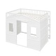 preview thumbnail 22 of 56, Full Size Solid Wood House Loft Bed with Ladder