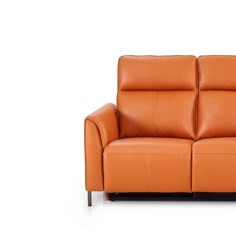 Modern Leather Reclining Sofa with Power Recliners and Head Control