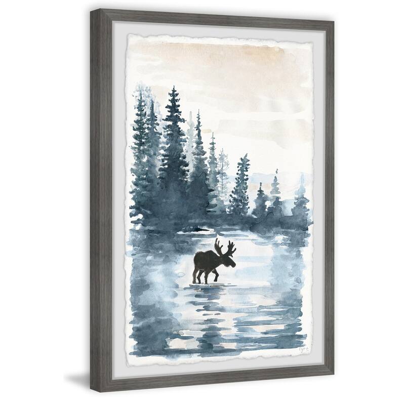 Lake Scene Framed Print - Wall Art Canvas Painting - Home Decor for Living Room, Bedroom - 8x12