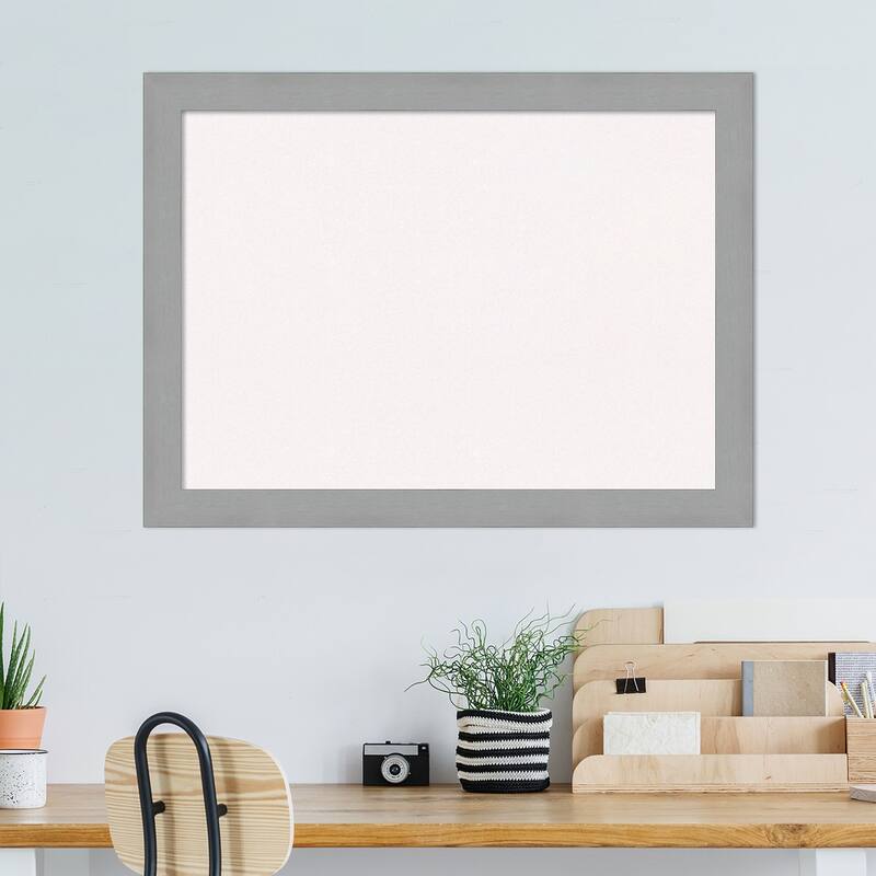 Brushed Framed White Corkboard Bulletin Board