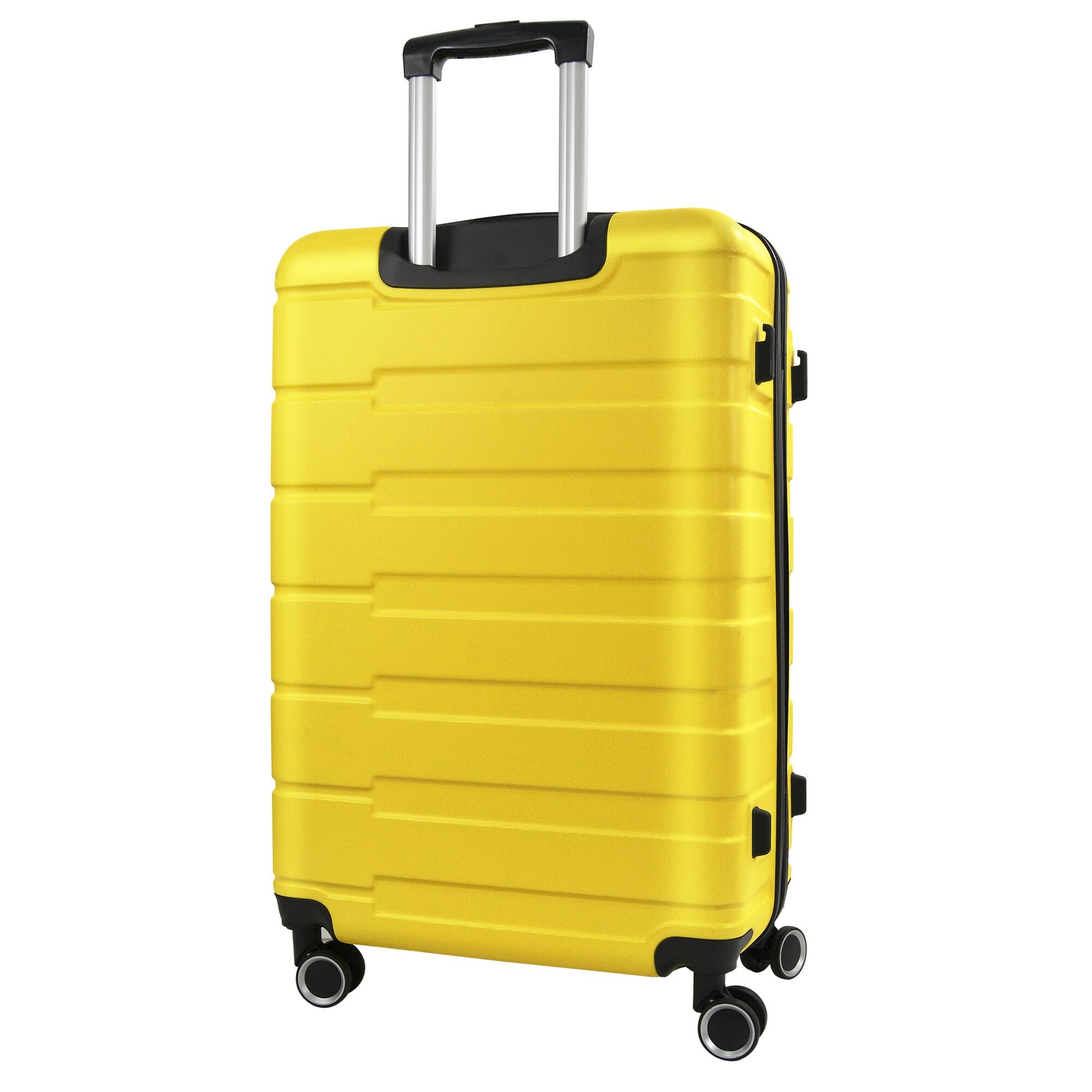 Yellow Hardshell Expandable Luggage 2 Piece Set ABS 4 Spinner Wheels