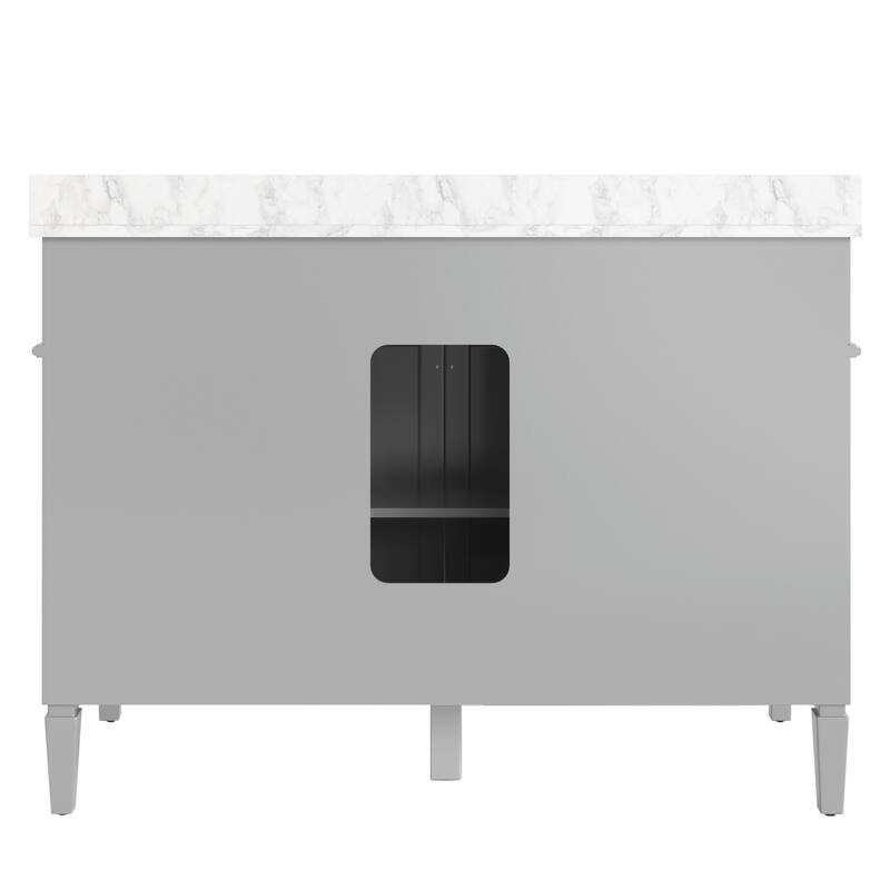 36/48/60 in. Bathroom Vanity with Ceramic Undermount Sink, Wood Cabinet, and storage drawers
