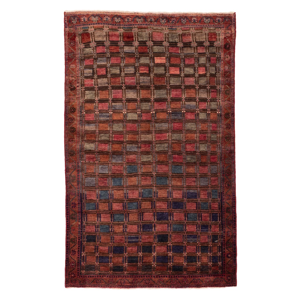 ECARPETGALLERY Hand-knotted Melis Vintage Red Wool Rug - 4'9 x 7'10