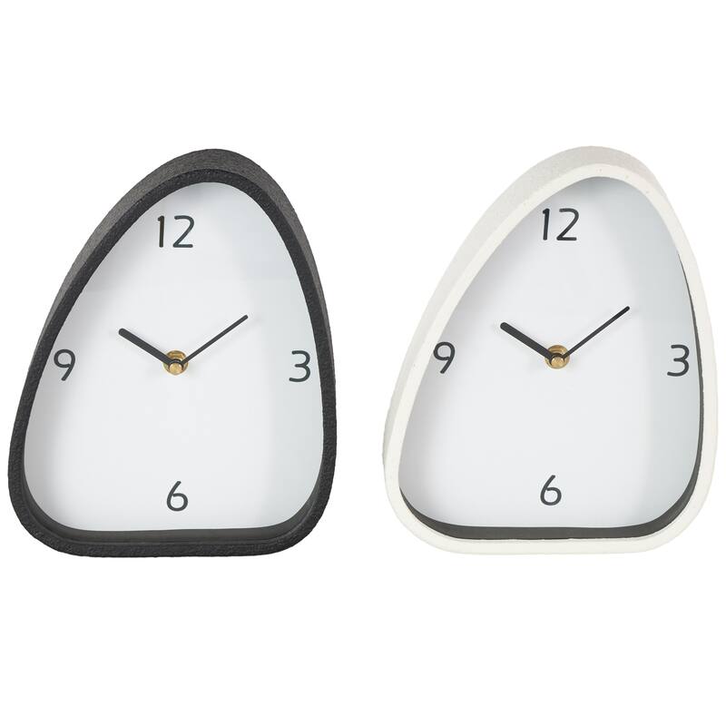 Metal Textured Clock with Gold Accents - Set of 2 Multi Colored - Roche River Decor - Multi Colored