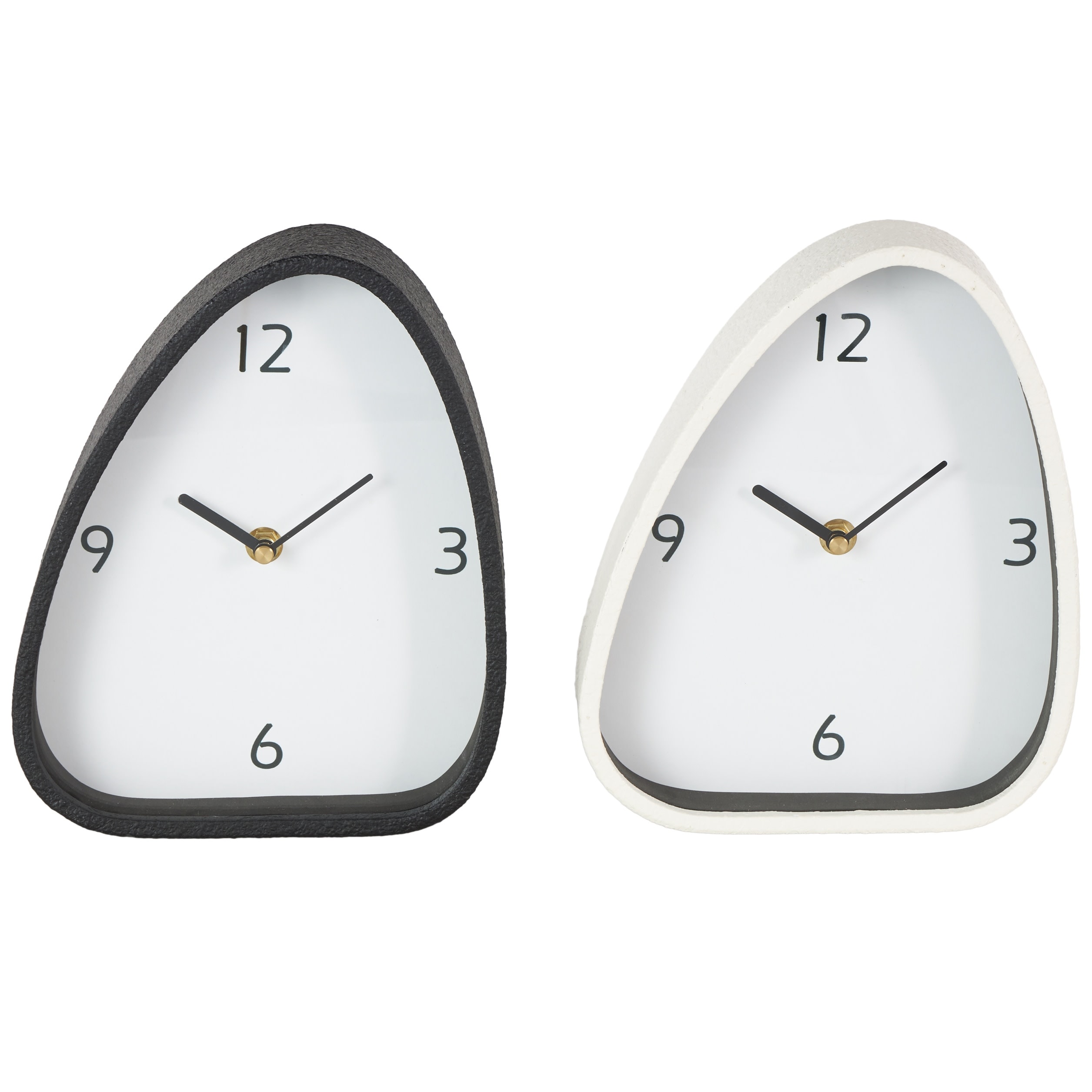 Metal Textured Clock with Gold Accents - Set of 2 Multi Colored - Roche River Decor