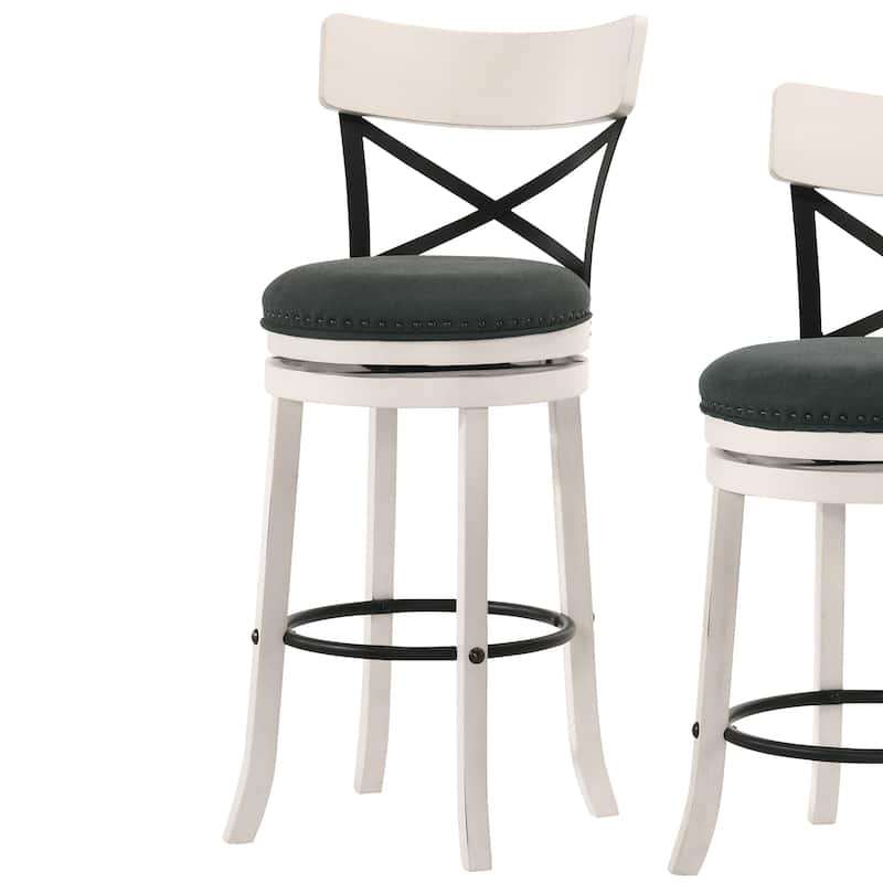 Heidi Modern Farmhouse Swivel Barstools (Set of 2) by Furniture of America