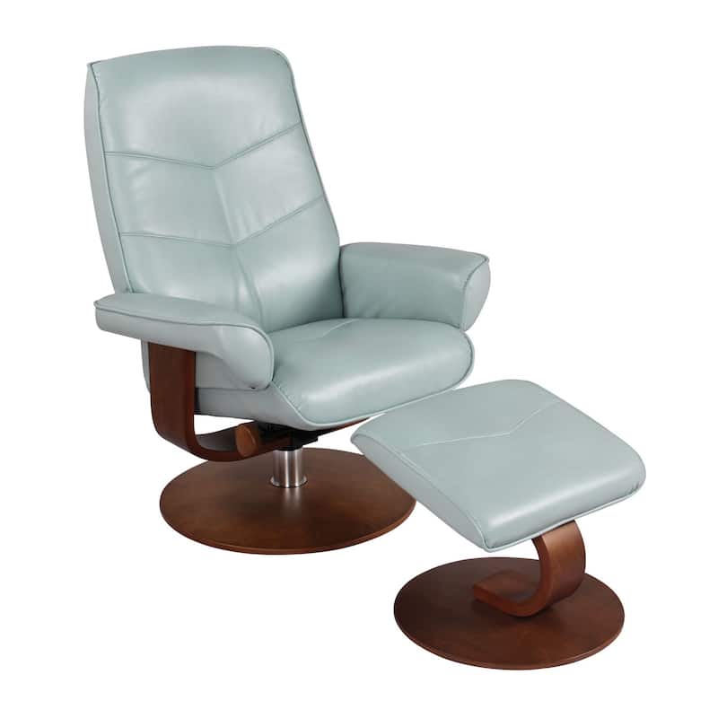 Contemporary Swivel Recliner and Ottoman Set