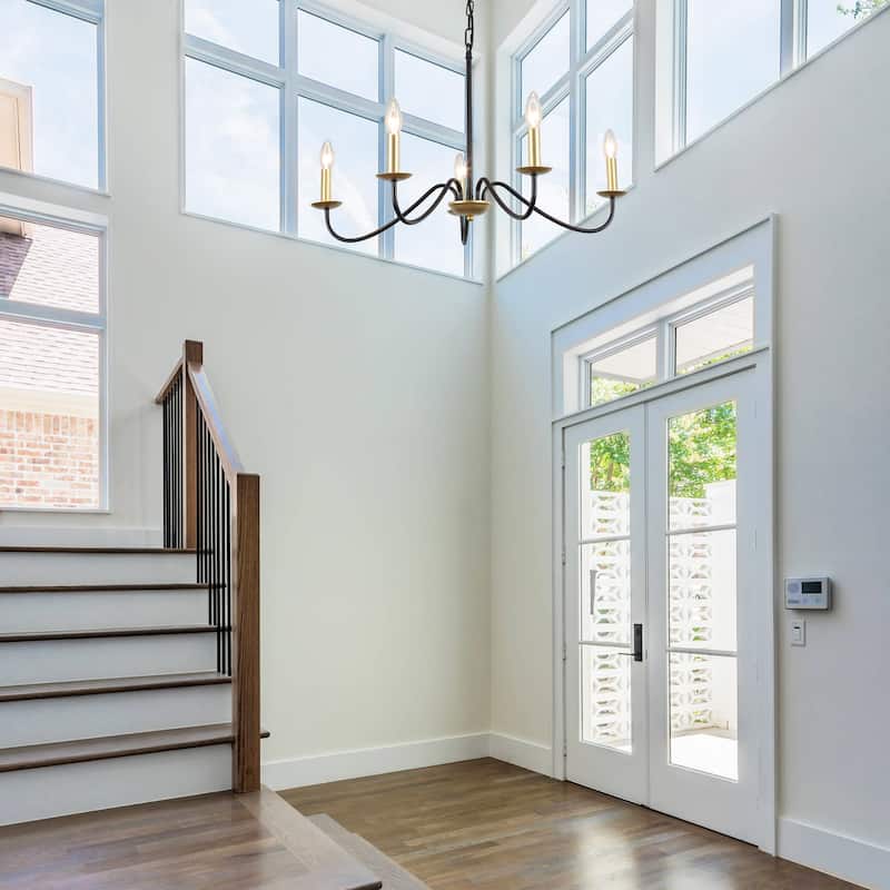 5-Light Farmhouse Chandeliers for Living Room Foyer Hallway Dining Room
