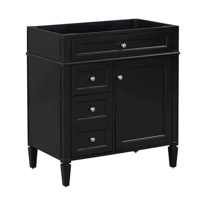 30'' Bathroom Vanity without Top Sink, Modern Bathroom Storage Cabinet with 2 Drawers and a Tip-out Drawer (NOT INCLUDE BASIN)