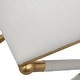 preview thumbnail 4 of 5, Upholstered Rectangular Bench with Metal Base - 24" - Gold and White