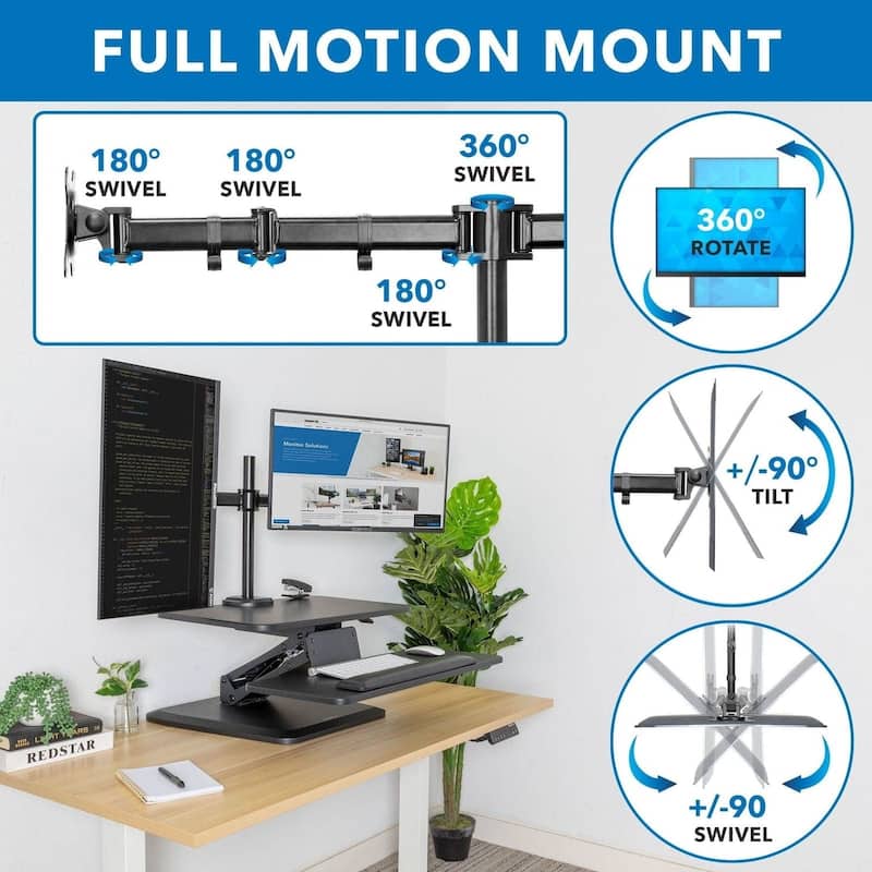 Mount-It! Standing Desk Converter Sit Stand with Monitor Mount | Height Adjustable