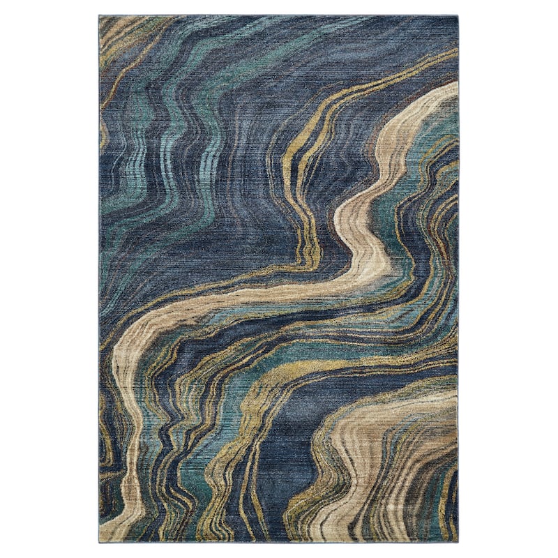 Maya Collection Denim Power Loomed Indoor Area Rug