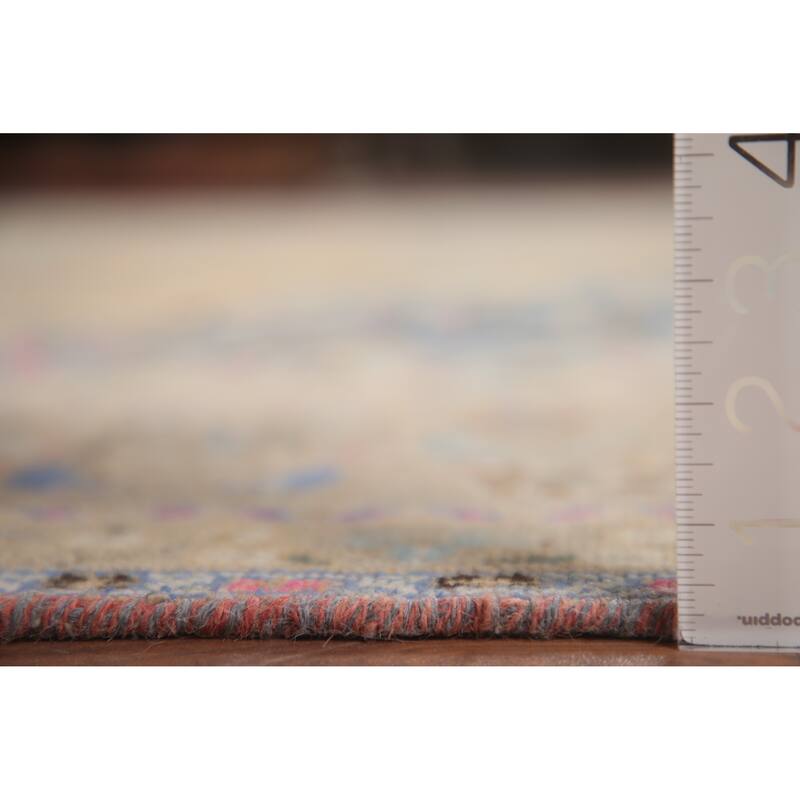 Hand Knotted Oriental 100% Wool Carpet Traditional Floral Peach Tabriz Area Rug - 12' 6'' X 9' 6''