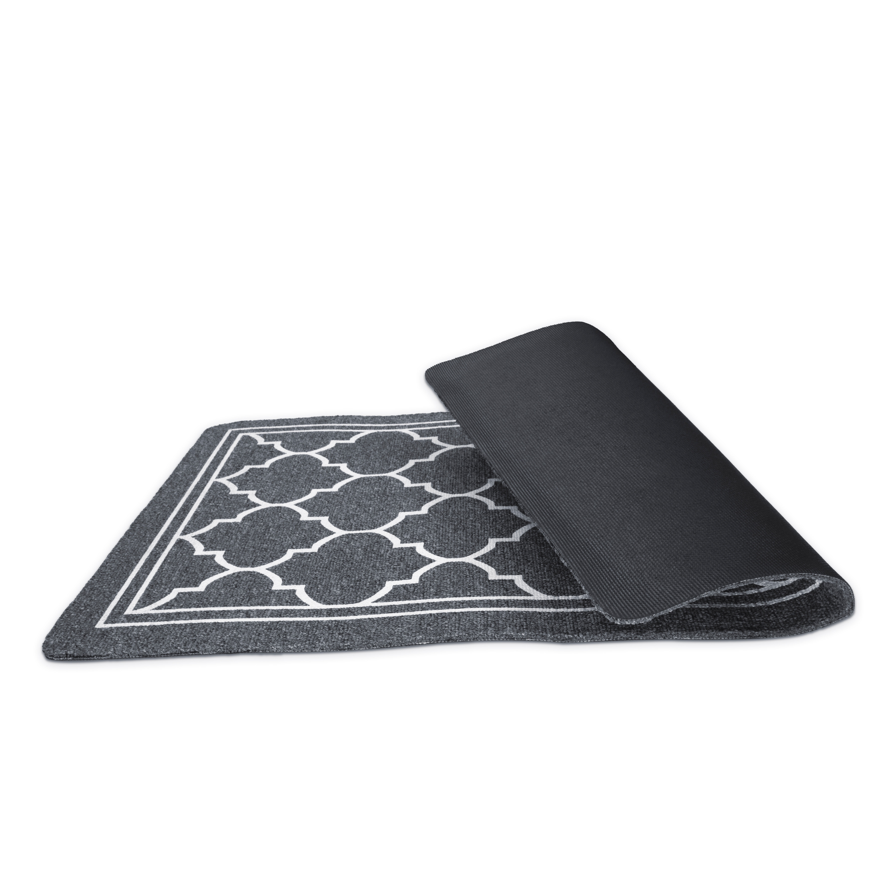 Mascot Hardware Relax Letter Printed Non-Slip Doormats for Indoor and Outdoor, Grey