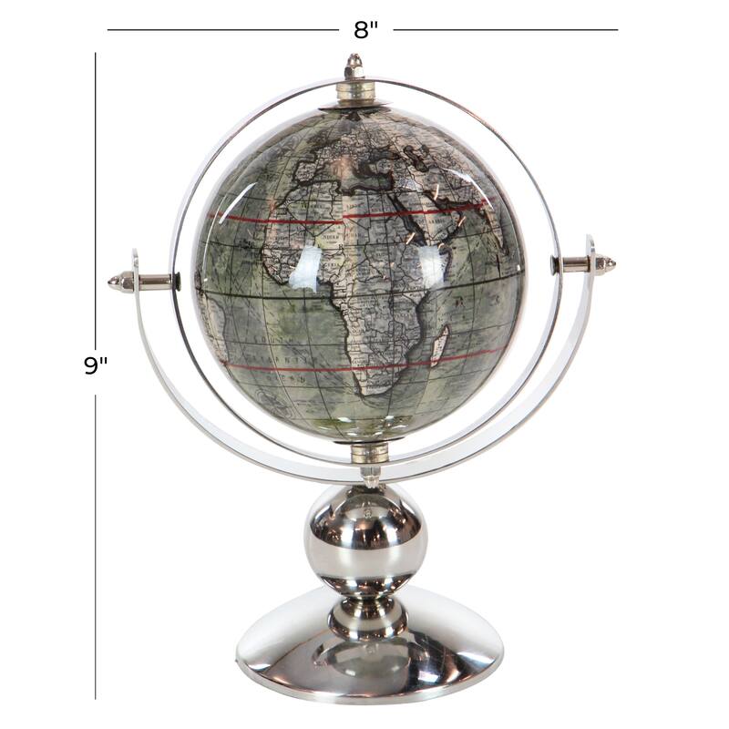 Stainless Steel Metal Globe - Silver - Roche River Decor