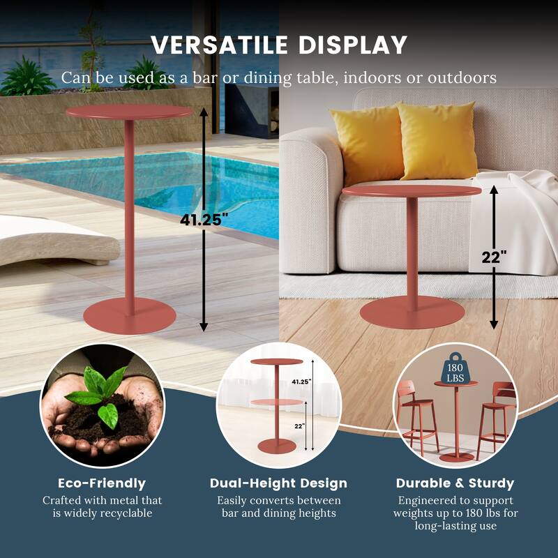 Frond and Form 2-Person Outdoor Round Dining Set Bar Height