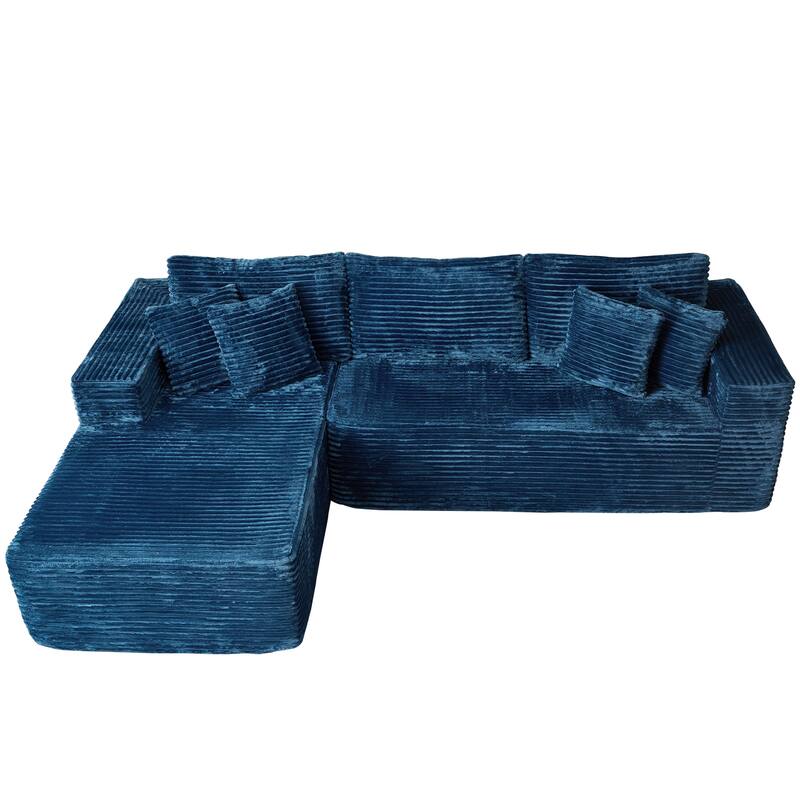 OVIOS All-Foam Plush L-Shaped Sofa​