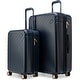preview thumbnail 15 of 18, ELLE Louvre 2 Piece Expandable Polycarbonate Spinner Luggage Set Navy