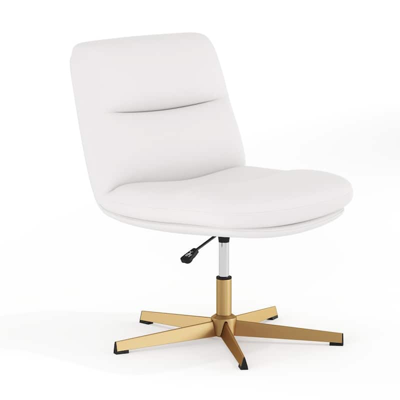 Commercial Wide Mid-Back Padded Upholstered Swivel Office Chair - 27.25"W x 27.25"D x 31.75" - 36.5"H