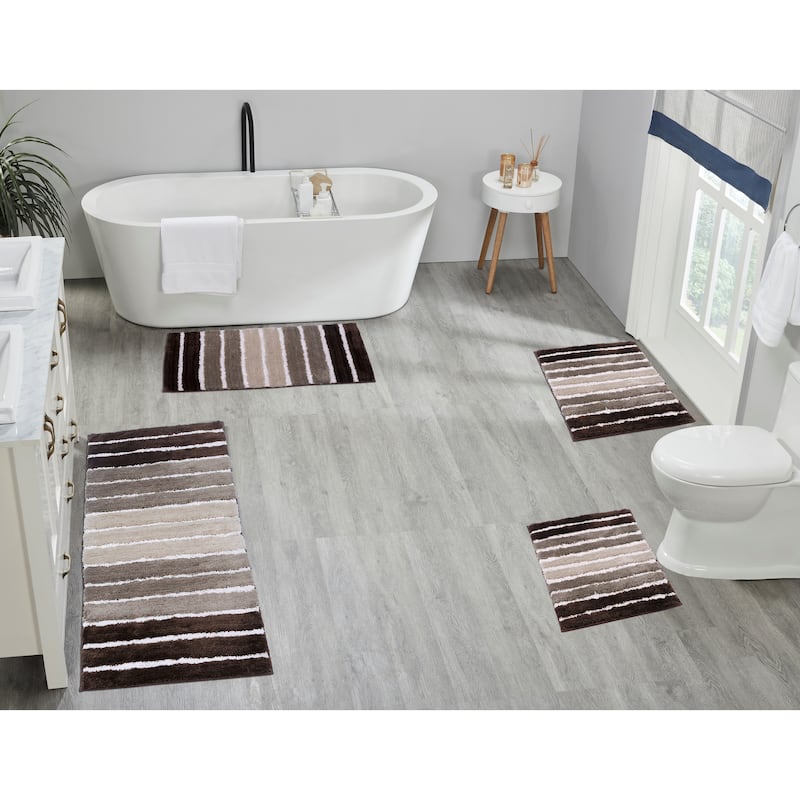 Bath Mat Ombre Stripe - Set of 4 - BEIGE