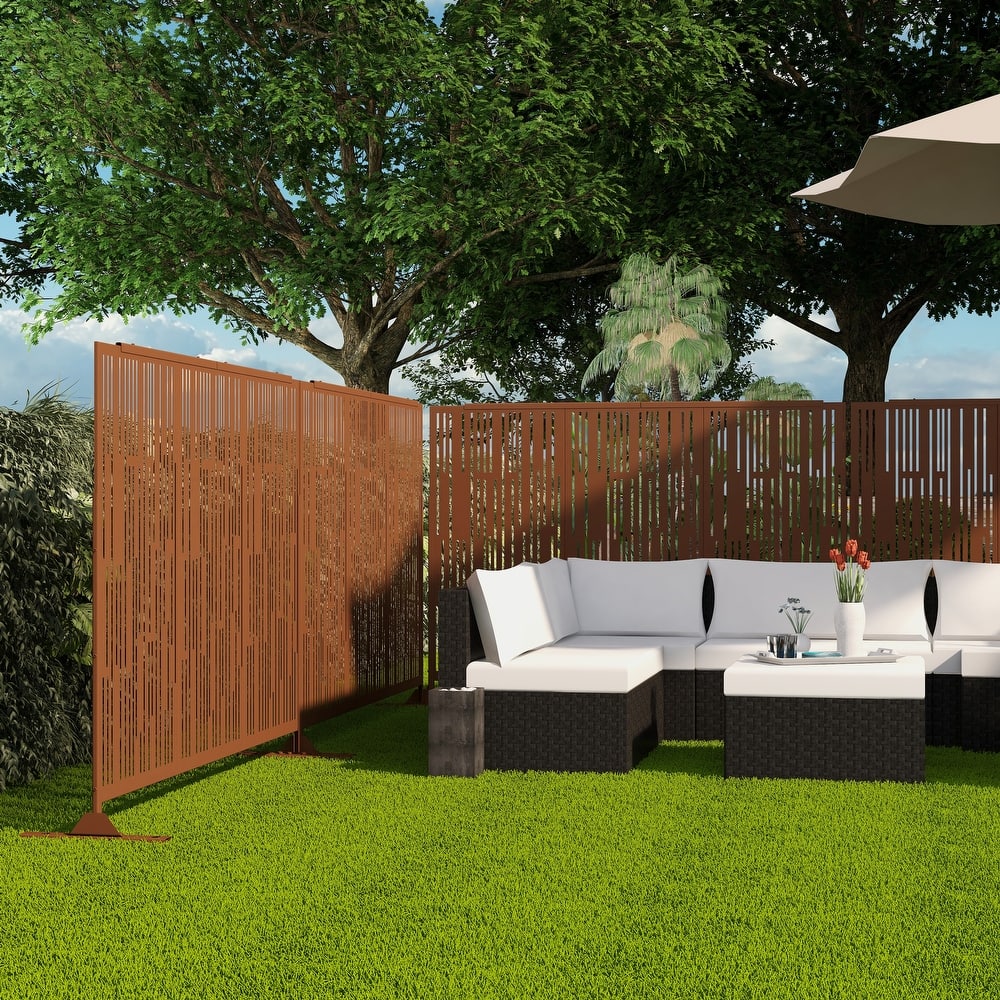 Shine Metal Privacy Screen Panel Free Standing