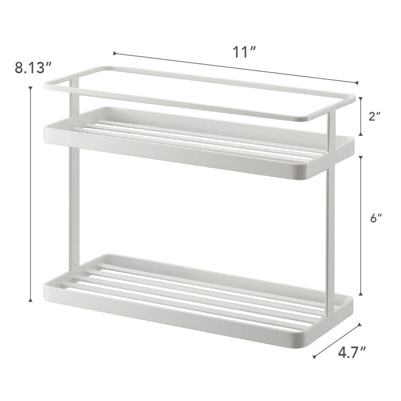 Yamazaki Home Countertop Organizer Rack, Steel, Holds 13 lbs - L 4.72 x W 11.02 x H 8.27 inches
